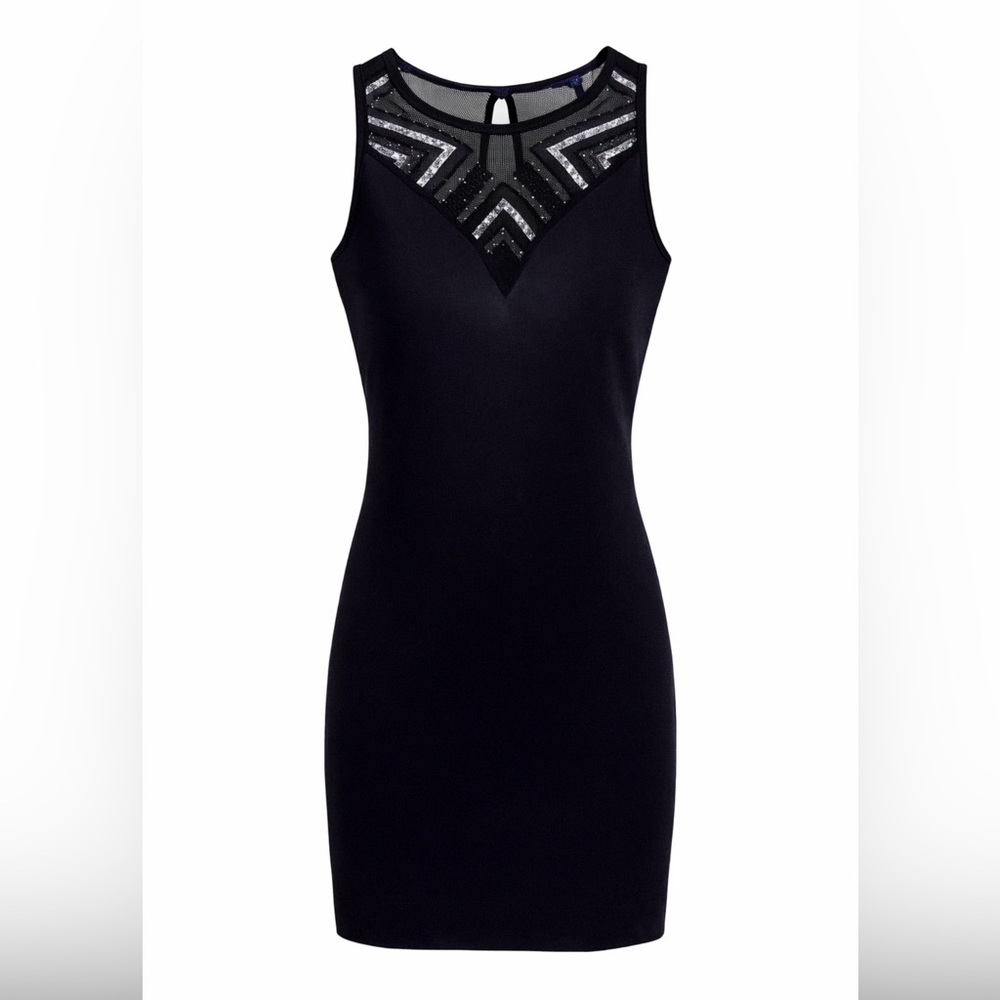 Black Sequin Mini Dress Sleeveless Bodycon Cocktail Party Size Small NEW NWOT